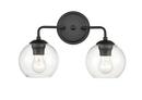 2-Light Wall Sconce in Matte Black