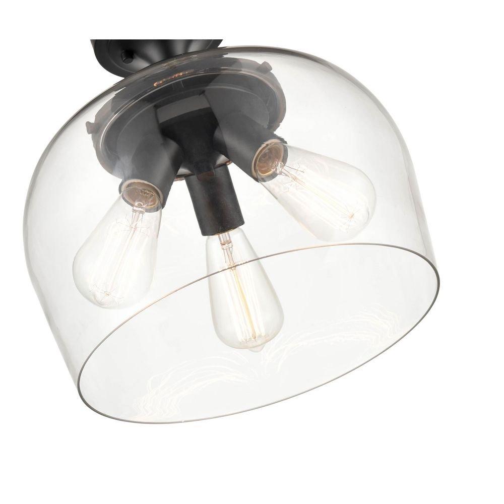 Millennium Lighting Matte Black 100W 3-Light Medium E-26 Semi-Flush Mount Ceiling Fixture 