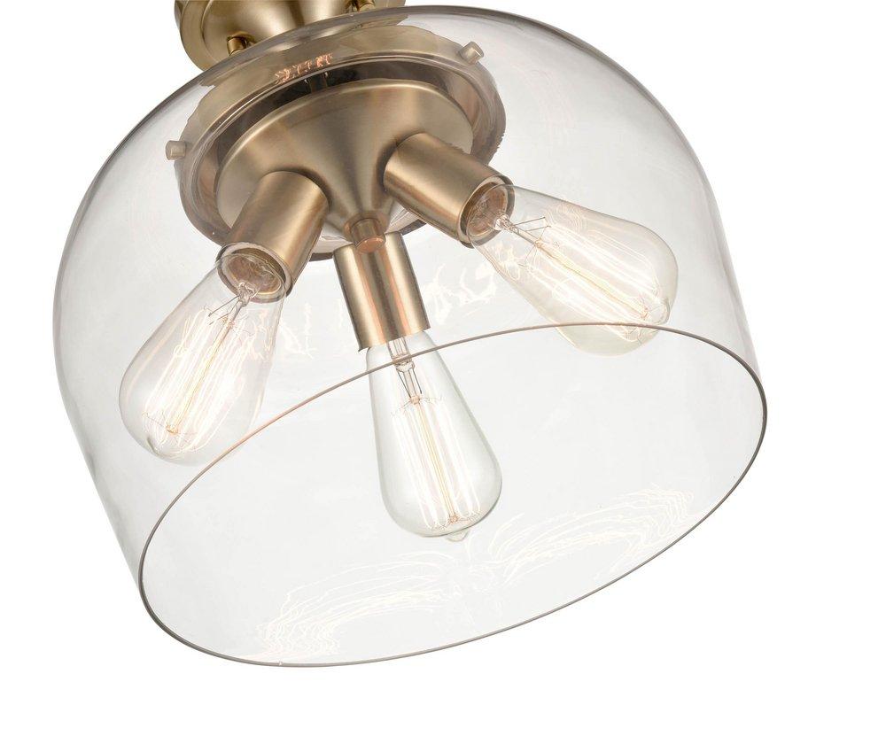 Millennium Lighting Modern Gold 100W 3-Light Medium E-26 Semi-Flush Mount Ceiling Fixture 