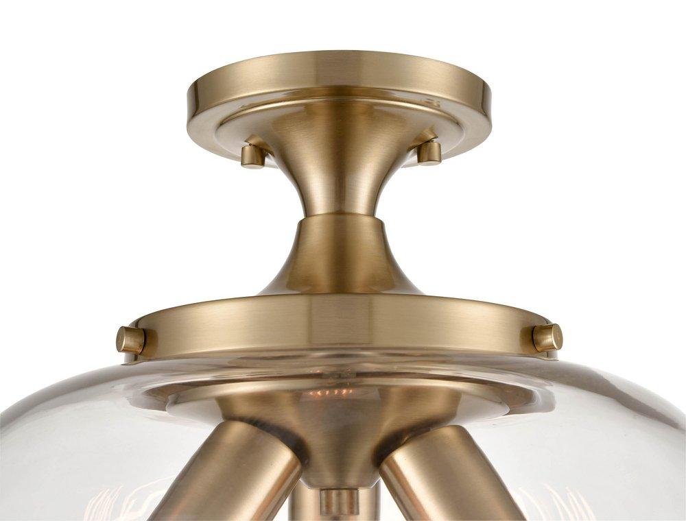 Millennium Lighting Modern Gold 100W 3-Light Medium E-26 Semi-Flush Mount Ceiling Fixture 