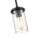 Millennium Lighting Matte Black/Wood Grain 1-Light Mini-Pendant Light 