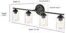Millennium Lighting Matte Black 4-Light Vanity Fixture 
