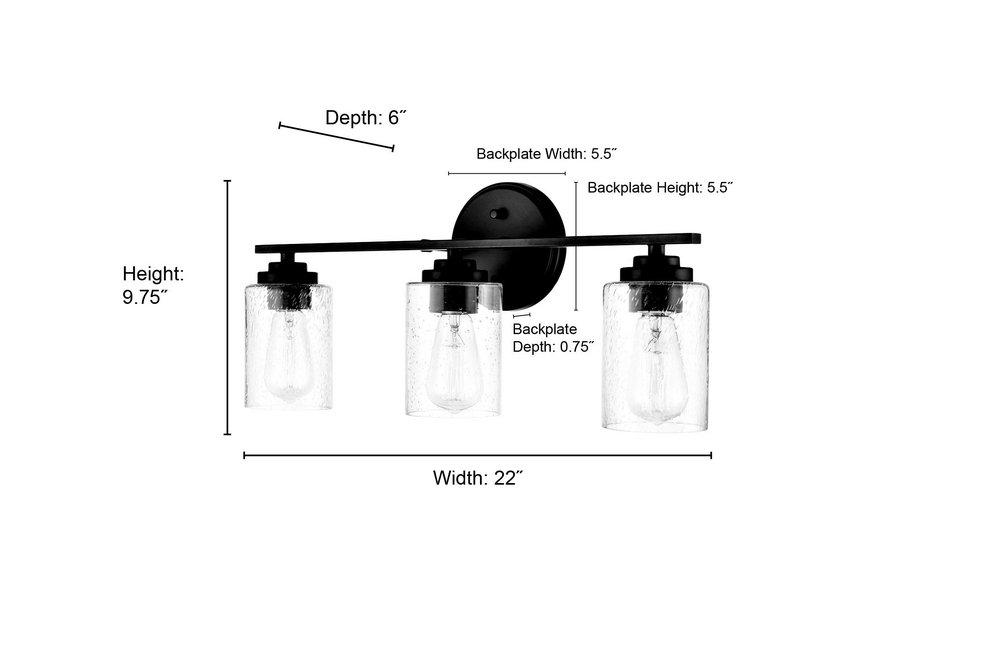 Millennium Lighting Satin Nickel 3-Light Vanity Fixture 