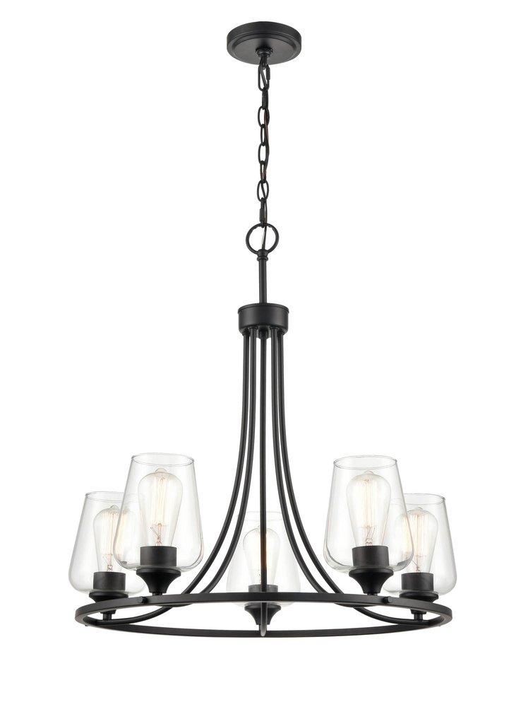 Millennium Lighting Matte Black 5-Light Chandelier Ceiling Light 