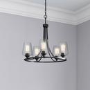 Millennium Lighting Matte Black 25 x 25 in. 100W 5-Light 1-Tier Medium Up Lighting Traditional Chandelier 