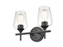 2-Light Vanity Fixture in Matte Black