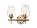 2-Light Vanity Fixture in Modern Gold