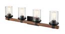 Millennium Lighting Matte Black/Wood Grain Vanity Fixture in Matte Black/Wood Grain 