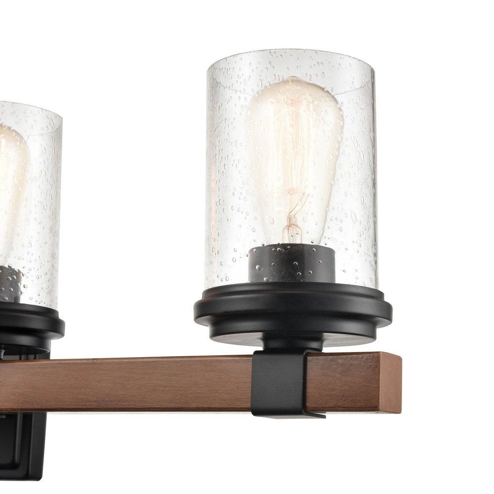 Millennium Lighting Matte Black Vanity Fixture in Matte Black/Wood Grain 