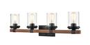 Millennium Lighting Matte Black Vanity Fixture in Matte Black/Wood Grain 