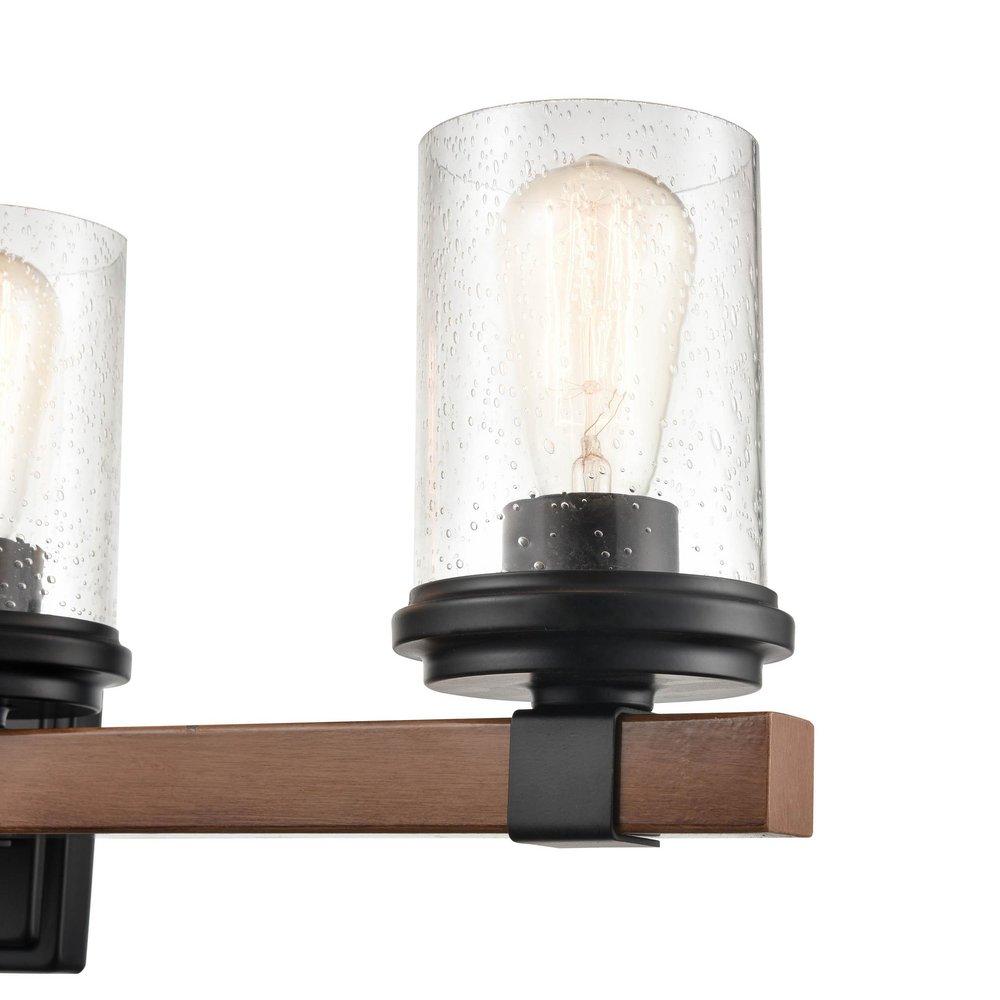 Millennium Lighting Matte Black/Wood Grain 100W 4-Light Medium E-26 Vanity Fixture 