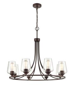 8-Light Chandelier Ceiling Light in Rubbed Bronze