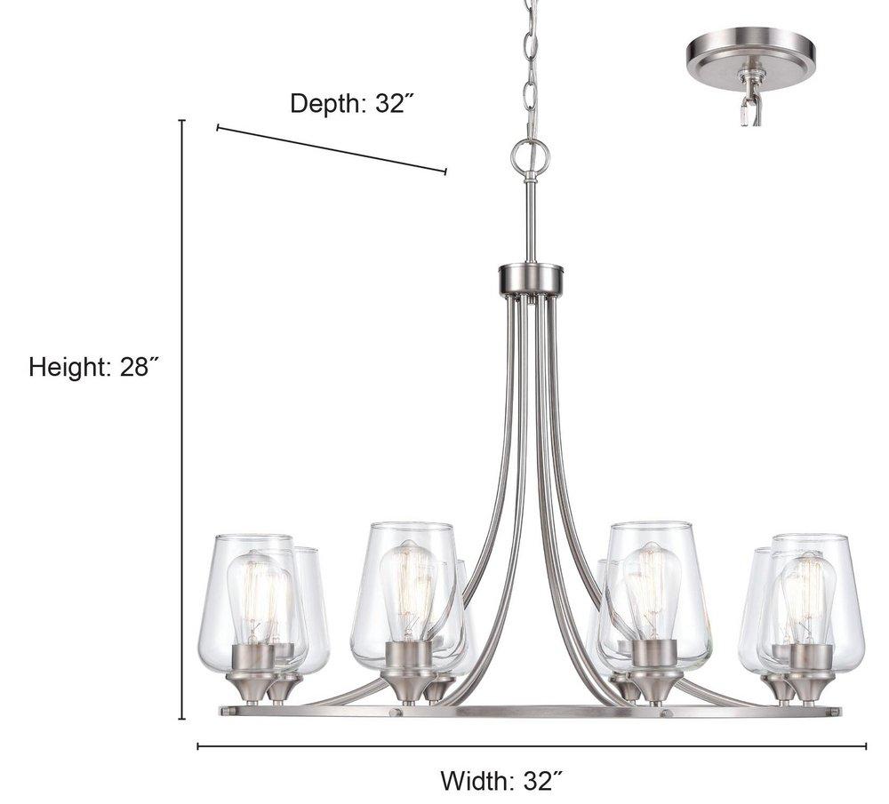 Millennium Lighting Rubbed Bronze 8-Light Chandelier Ceiling Light 