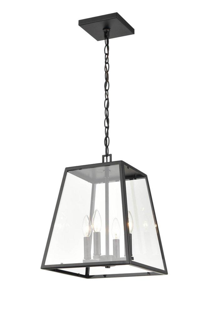 Millennium Lighting Powder Coated Black 4-Light Outdoor Hanging Lantern 