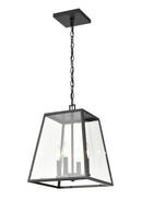 4-Light Outdoor Hanging Lantern in Powder Coated Black