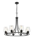 8-Light Chandelier Ceiling Light in Matte Black