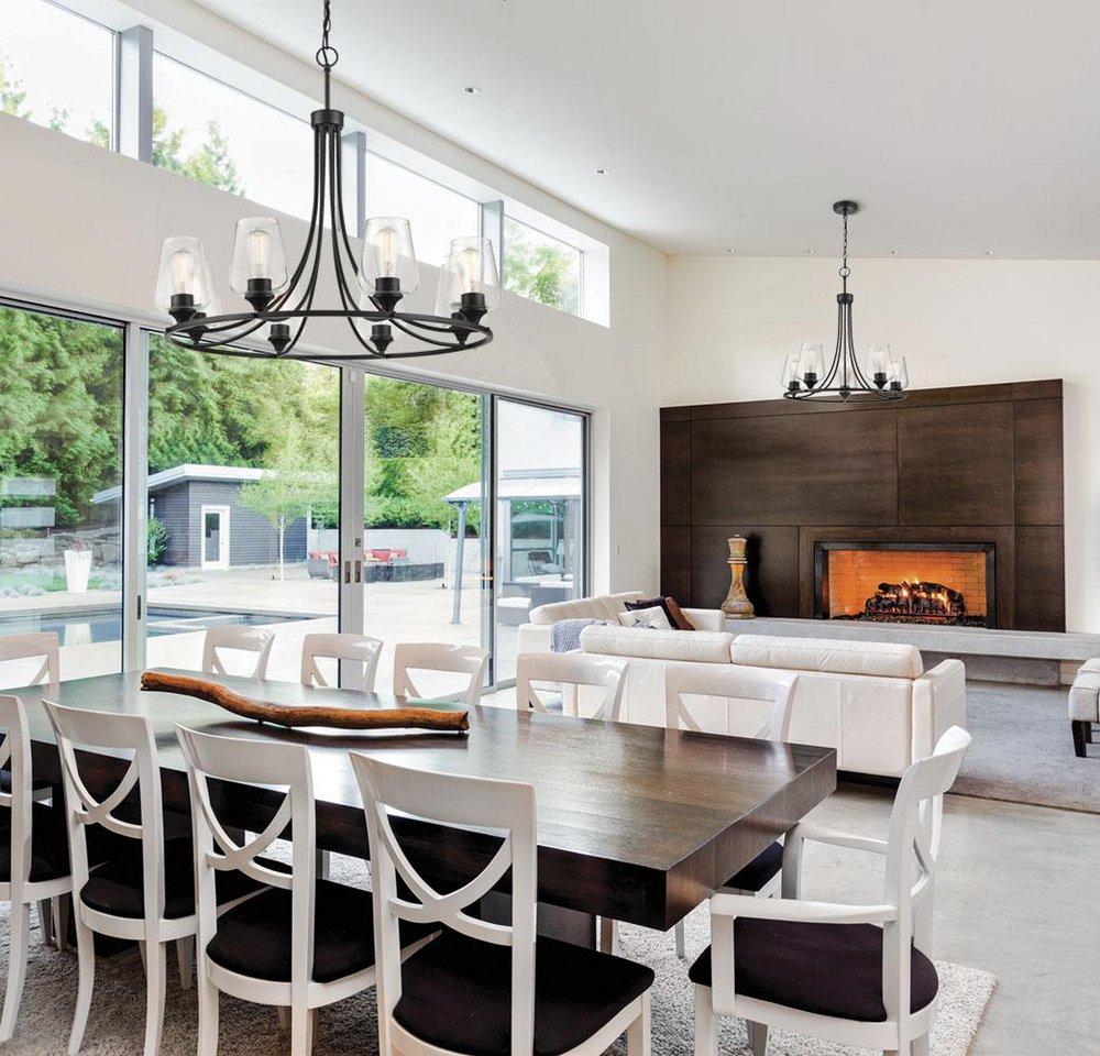 Millennium Lighting Matte Black 8-Light Chandelier Ceiling Light 