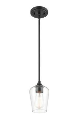 1-Light Mini-Pendant Light in Matte Black