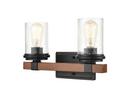 Millennium Lighting Matte Black/Wood Grain Vanity Fixture in Matte Black/Wood Grain 