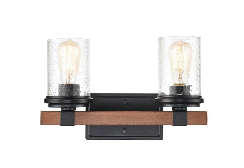 Millennium Lighting Matte Black/Wood Grain Vanity Fixture in Matte Black/Wood Grain 