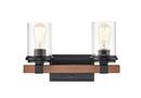 Millennium Lighting Matte Black/Wood Grain Vanity Fixture in Matte Black/Wood Grain 