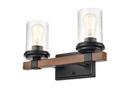 Millennium Lighting Matte Black Vanity Fixture in Matte Black/Wood Grain 