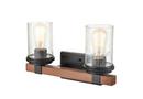 Millennium Lighting Matte Black Vanity Fixture in Matte Black/Wood Grain 