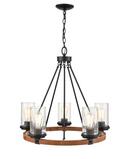 Millennium Lighting Matte Black/Wood Grain 5-Light Chandelier Ceiling Light 