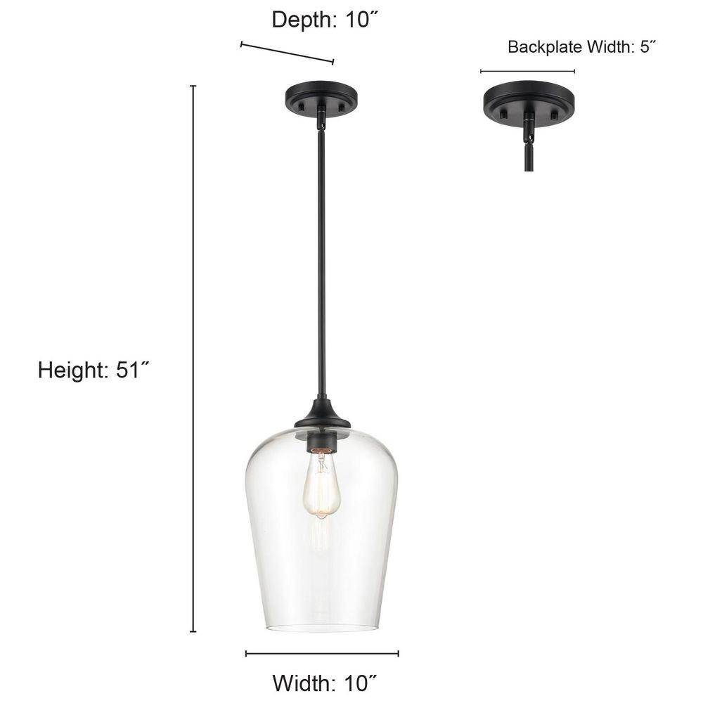 Millennium Lighting Matte Black 100 W 1-Light Medium-E26 Mini-Pendant Light 
