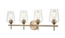 4-Light Vanity Fixture in Modern Gold