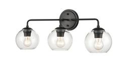 3-Light Wall Sconce in Matte Black