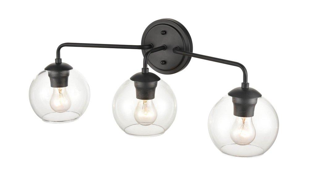 Millennium Lighting Matte Black 100W 3-Light Medium E-26 Vanity Fixture 