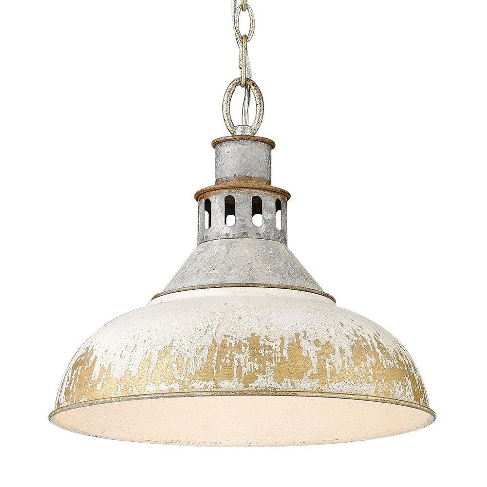 KINSLEY LARGE PENDANT IN AGED GALVA 