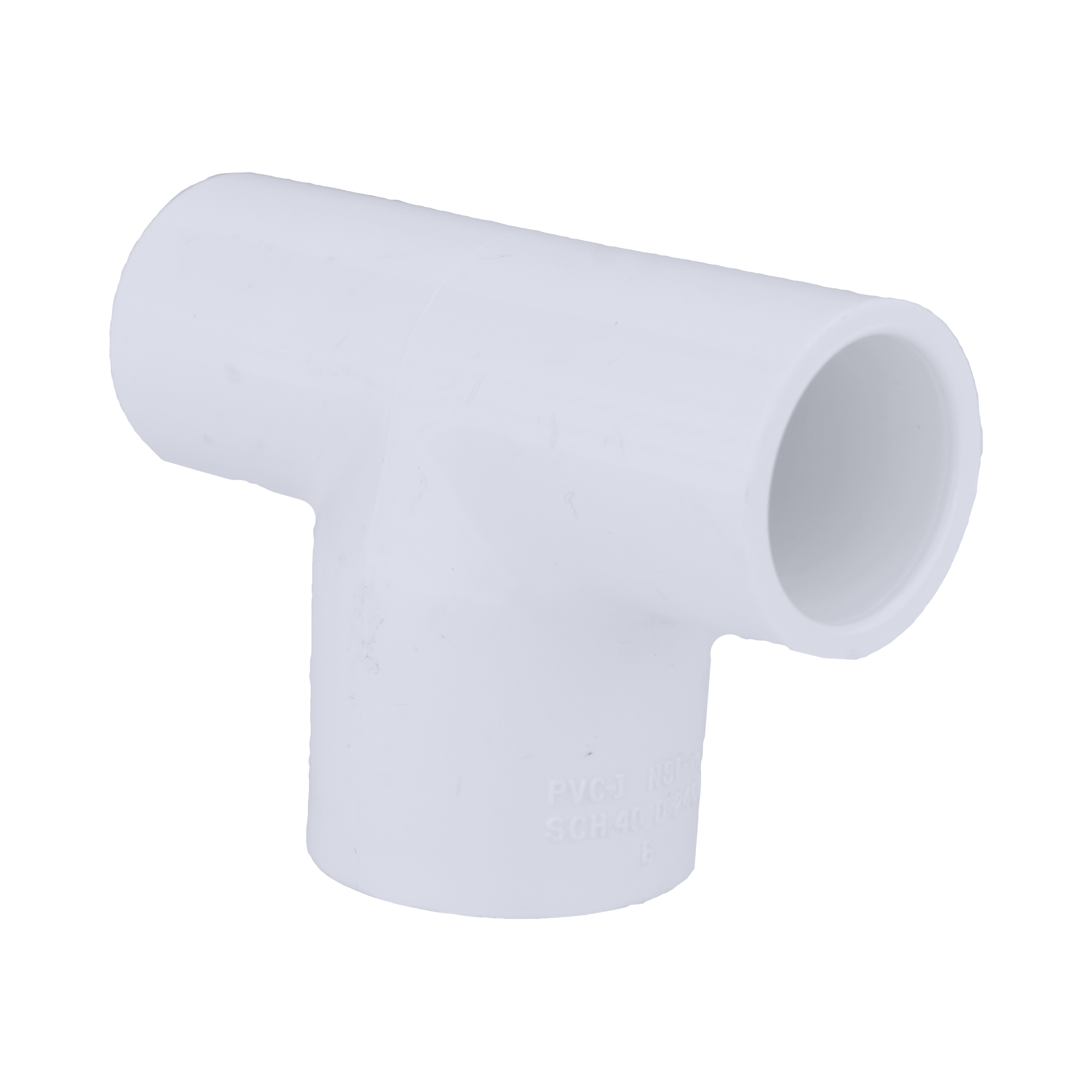 White Slip Reducing Schedule 40 PVC Tee 