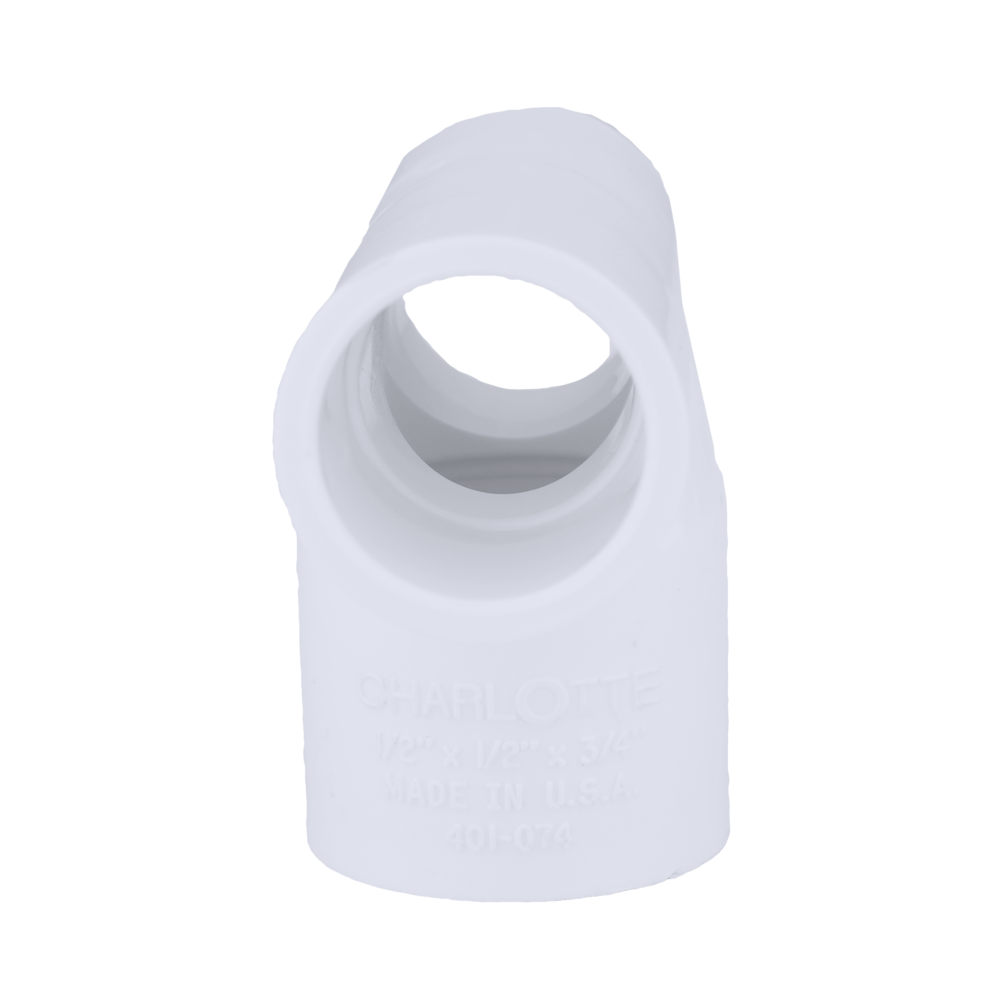 White Slip Reducing Schedule 40 PVC Tee 