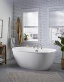 Sterling White 60-3/16 x 34-1/4 in. Freestanding Bathtub with Center Rear Drain 