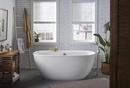 Sterling White 60-3/16 x 34-1/4 in. Freestanding Bathtub with Center Rear Drain 