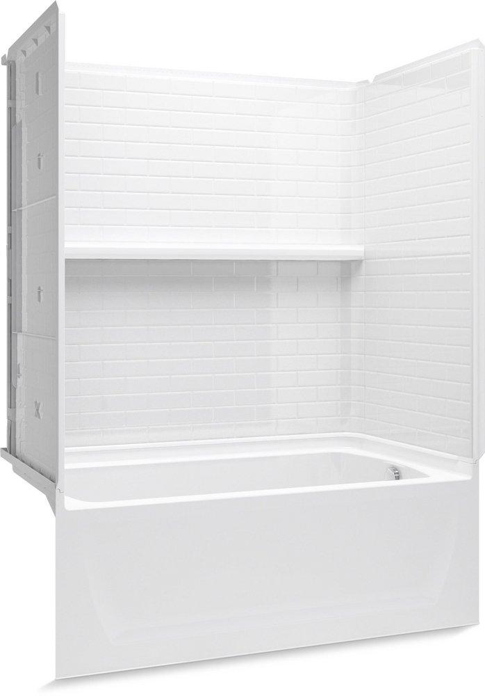 60 x 32 in. Vikrell Tub & Shower Unit with Right Drain in White 
