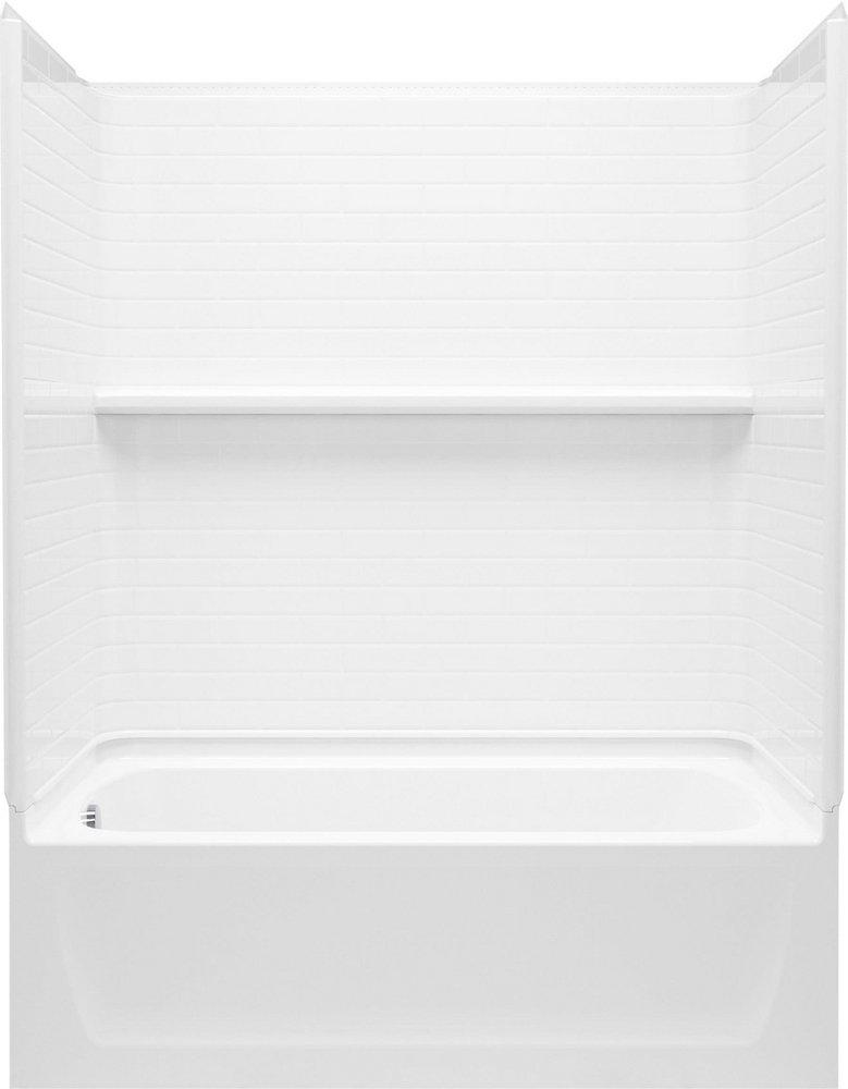 60 x 32 in. Vikrell Tub & Shower Unit with Left Drain in White 