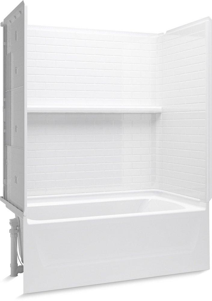 60 x 30 in. Vikrell Tub & Shower Unit with Left Drain in White 