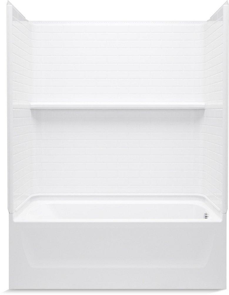 60 x 30 in. Vikrell Tub & Shower Unit with Backerboards Right Drain in White 