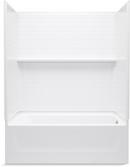 60 x 30 in. Vikrell Tub & Shower Unit with Backerboards Right Drain in White 