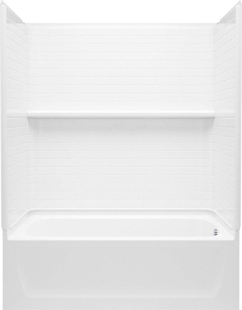60 x 32 in. Vikrell Tub & Shower Unit with Right Drain in White 