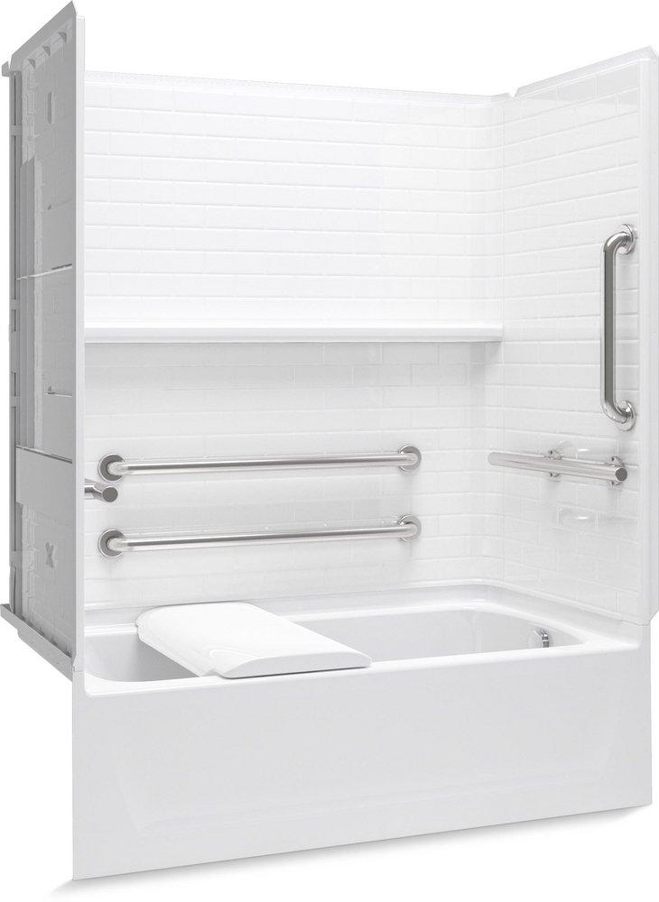 60 x 30 in. Vikrell Tub & Shower Unit with Right Drain in White 