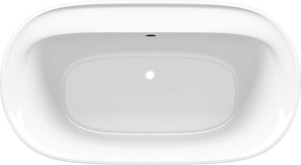 Sterling White 65-7/16 x 36-1/4 in. Freestanding Bathtub with Center Rear Drain 