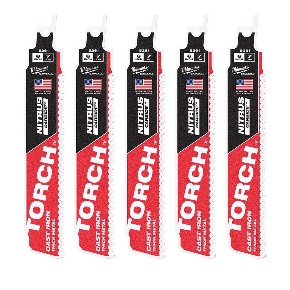 Milwaukee&reg; Black 6 in. Reciprocating Saw Blade (Pack of 5) 