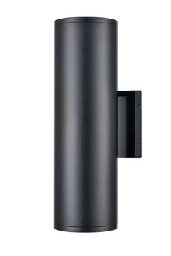 2-Light Outdoor Wall Sconce in Matte Black
