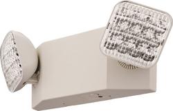 5.4W 2-Light EU2C Dual Head LED Emergency Back Up Light in Ivory White