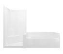 114 in. x 43-1/4 in. Tub & Shower Unit in White with Left Drain
