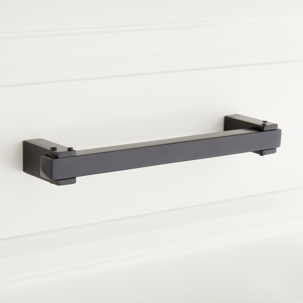 Signature Hardware Matte Black 7 in. Rectangular Cabinet Pull 